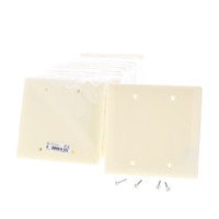 25 Hubbell Almond 2-Gang Blank Box Mount Standard Size UNBREAKABLE Covers Nylon Wallplate NP23AL