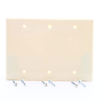 Leviton Almond Commercial 3-Gang Blank Unbreakable Wallplate Cover Box Mount 80735-A