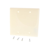 Hubbell Almond 2-Gang Blank Box Mount Standard Size UNBREAKABLE Cover Nylon Wallplate NP23AL