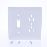 TayMac 2400W Masque White 2-Gang Paintable Decorator Outlet Toggle Switch Cover