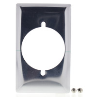Pass and Seymour Chrome Metal 1-Gang 2.156" Receptacle Wallplate Outlet Cover Dryer Range Welder S384-C