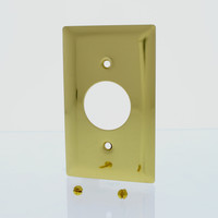 Pass & Seymour Polished Solid Brass 1.406" Receptacle Wallplate Single  Outlet Cover SB7-PB