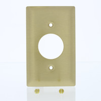 Pass & Seymour Solid Brushed Brass 1.406" Receptacle Wallplate Single Outlet Cover SB7