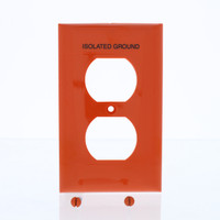 P&S Orange 1-Gang P-Line Receptacle Isolated Ground Thermoplastic Cover RP8-IG