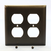 P&S Trademaster Black 2-G Outlet Cover UNBREAKABLE Receptacle Wallplate TP82-BK