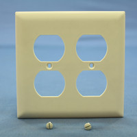 Pass and Seymour TP82-LA Trademaster Lt Almond 2G Cover Unbreakable Receptacle Wallplate