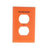 P&S Orange Isolated Ground 1-Gang UNBREAKABLE Receptacle Outlet Wallplate TP8-IG