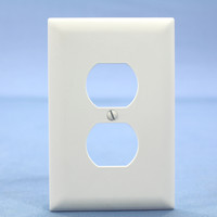 Pass and Seymour TPJ8-W White Trademaster 1-Gang Jumbo Unbreakable Receptacle Nylon Wallplate Duplex Outlet Cover