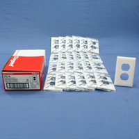 25 PS Trademaster White 1G UNBREAKABLE Receptacle Cover Outlet Wallplates TP8-W
