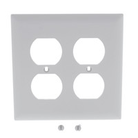 Pass and Seymour TP82-GRY Trademaster Gray 2-G Outlet Cover Unbreakable Receptacle Wallplate