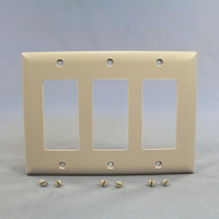 P&S Gray Trademaster3Gang Decorator Unbreakable Nylon Wallplate Cover TP263-GRY