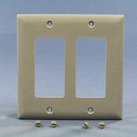 P&S Gray Trademaster2Gang Decorator Unbreakable Nylon Wallplate Cover TP262-GRY