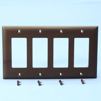 P&S Brown Trademaster4-Gang Decorator Unbreakable Nylon Wallplate Cover TP264