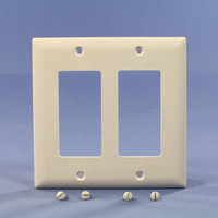 Pass & Seymour Legrand Light Almond Trademaster 2-Gang Decorator GFCI Rocker Wallplated Unbreakable Nylon Cover TP262-LA