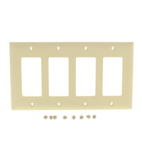 P&S Ivory Trademaster4-Gang Decorator Unbreakable Nylon Wallplate Cover TP264-I