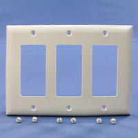 P&S White Trademaster3-Gang Decorator Unbreakable Nylon Wallplate Cover TP263-W