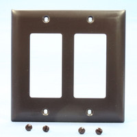 Pass and Seymour TP262 Brown Trademaster 2-Gang Decorator Unbreakable Nylon Wallplate Cover