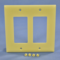Pass & Seymour Legrand Ivory Trademaster 2-Gang Decorator GFCI Rocker Wallplated Unbreakable Nylon Cover TP262-I