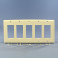 P&S Light Almond Trademaster 5-Gang Decorator Nylon Wallplate Cover TP265-LA