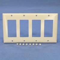 Pass and Seymour Light Almond Standard Size 4-Gang Decorator Thermoset Wallplate Plastic Cover SP264-LA