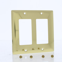 Pass & Seymour Polished Solid Brass 2-Gang Decorator GFCI Wallplate Rocker Cover SB262-PBCC