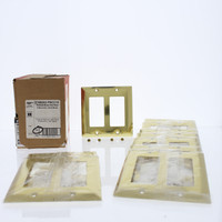 10 Pass & Seymour Polished Solid Brass 2-Gang Decorator Wallplates Rocker Cover SB262-PBCC10