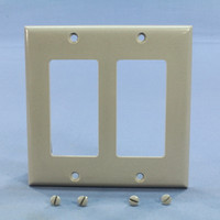 Pass and Seymour Gray Standard Size 2-Gang Decorator Thermoset Wallplate Cover SP262-GRY