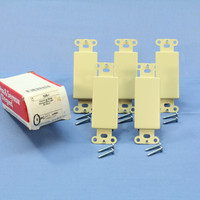 5 Pass and Seymour Ivory Decorator BLANK Wallplate Insert Filler GFCI GFI Covers 326-I