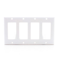 Pass and Seymour White Standard Size 4-Gang Decorator Thermoset Wallplate Cover SP264-W