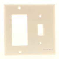 Pass Seymour Legrand Light Almond GFCI Decorator Receptacle Outlet and Toggle Switch Thermoset Plastic Cover Wallplate SP126-LA