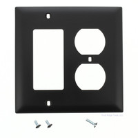 P&S Trademaster Black Duplex Decorator GFCI UNBREAKABLE Wallplate Cover TP826-BK