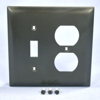 P&S Black 2-Gang UNBREAKABLE Toggle Switch Wallplate Outlet Nylon Cover TP18-BK