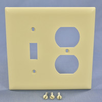 P&S Ivory UNBREAKABLE Toggle Switch Duplex Outlet Nylon Wallplate Cover TP18-I