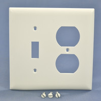 Pass and Seymour White 2-Gang UNBREAKABLE Switch Plate Outlet Nylon Cover TP18-W