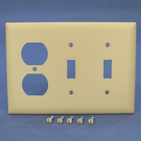 P&S TrademasterIvory 3-Gang Duplex Outlet Switch Combination Nylon Cover TP28-I