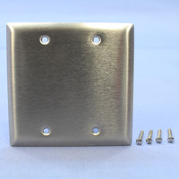 Pass and Seymour 2-Gang NON-MAGNETIC Stainless Steel BLANK Cover Wall Plate SS23