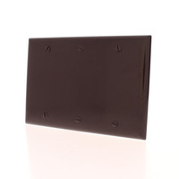 P&S Brown Standard Size 3-Gang Blank Plastic Wallplate Cover Box Mount SP33