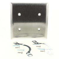 Pass and Seymour Type 430 Stainless Steel Magnetic Blank 2-Gang Wallplate Cover Strap Mount SL24