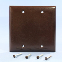 Pass and Seymour Standard Size Brown 2-Gang Blank Box Mount Thermoset Wallplate Cover SP23