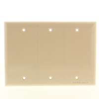 P&S Ivory Standard Size 3-Gang Blank Plastic Wallplate Cover Box Mount SP33-I