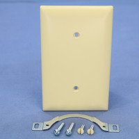 PS TrademasterIvory 1-Gang UNBREAKABLE Blank Cover Strap Mount Wallplate TP14-I
