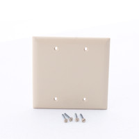 P&S TrademasterIvory 2-Gang Blank Box Mount Unbreakable Wallplate Cover TP23-I