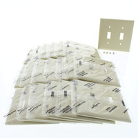 20 P&S TrademasterIvory 2-Gang Toggle Switch UNBREAKABLE Wallplate Covers TP2-I