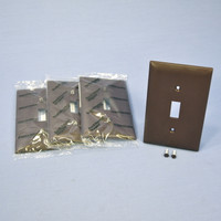 4 Pass & Seymour Brown Large UNBREAKABLE Switch Cover Wallplates TP1