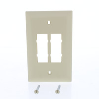 Pass & Seymour TrademasterIvory Blank 4-Port DataCom Wallplate 1-Gang Cover TPD4-I