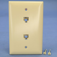 Pass & Seymour TrademasterIvory Flush Mount Dual RJ11 Modular 4-Wire Telephone Jack 1-Gang Wallplate Type 625B4 TPTE2-I