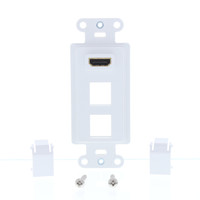 Pass and Seymour OnQ Legrand White Pre-Configured HDMI 2-Port Strap Insert WP1011-WH