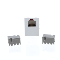 Pass and Seymour Innovate White Smooth 6-Wire Phone Jack RJ25C Telephone USOC Wiring 6P/6C Cat3 Category 3 S6U-W