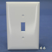 Pass and Seymour White Jumbo 1-Gang Toggle Switch Smooth Plastic Wallplate Thermoset Cover Oversize SPO1-W
