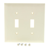Pass and Seymour TP2-LA Trademaster Lt Almond 2-Gang Toggle Switch Unbreakable Wallplate
